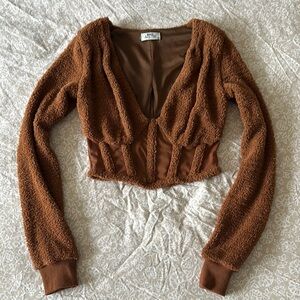 Aroa Brown Fur set: Top and Pants